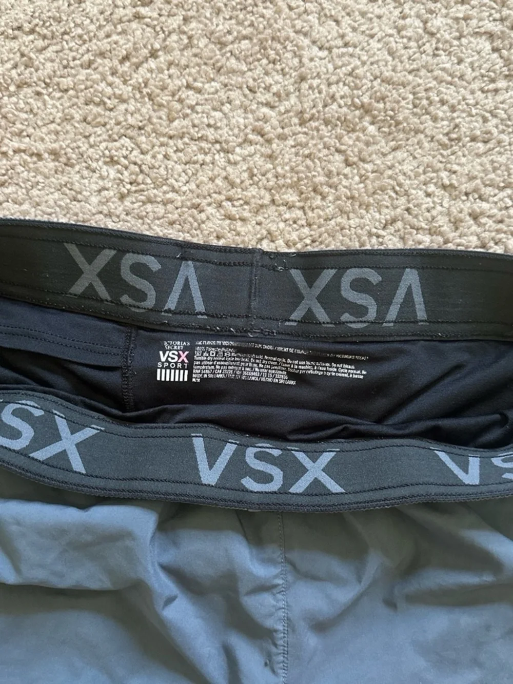 Victoria's Secret VSX Slate Blue Athletic Shorts with Black Trim